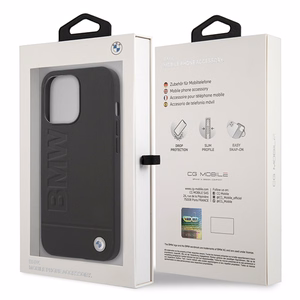 Viedtālruņa apvalks BMW BMHMP14LSLLBK iPhone 14 Pro 6,1" melns/melna cietais apvalks Paraksta Logotipa Iespaids Magnētiskais