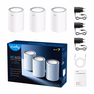 Cudy M3600 divjoslu (2.4 GHz / 5 GHz) Wi-Fi 7 (802.11be) balts 3 iekšējās antenas