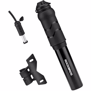 Rockbros 810PCS-HP mini rokas velosipēda pumpis ar Presta un Schrader šļūteni, melns