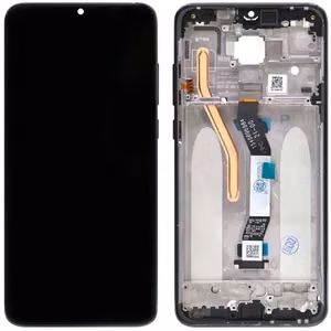 LCD ekrāns Xiaomi Redmi Note 8 Pro ar skārienekrānu ar rāmi pelēks ORG