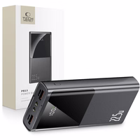 Portatīvais lādētājs Tech-Protect PB13 20000mAh 22.5W 2x USB-A / USB-C / Lightning ar USB-C / USB-A kabeli - pelēka