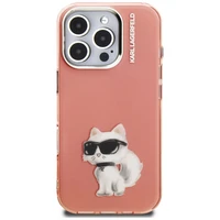 Karl Lagerfeld IML Aquarelle Choupette & Logo iPhone 16 Pro macins - roza