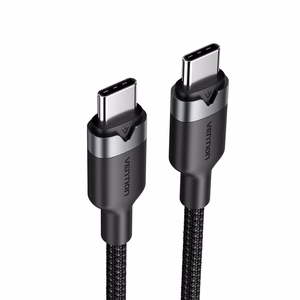 Vention USB-C uz C kabelis, pīts, 3A, 480Mbps, 60W, 2m, melns