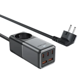 Acefast Z2 GaN 75W PD galda lādētājs 3x USB-C 2x USB-A - melns un pelēks