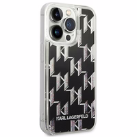 Karl Lagerfeld KLHCP14XLMNMK iPhone 14 Pro Max 6.7 "cietais apvalks melns / melns Šķidrs Mirdzums Monogramma