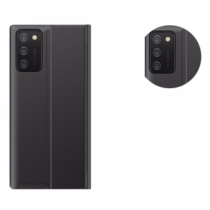 Viedtālruņa vāciņš Sleep Case Samsung Galaxy A03s (166.5) ar statīvu - melns