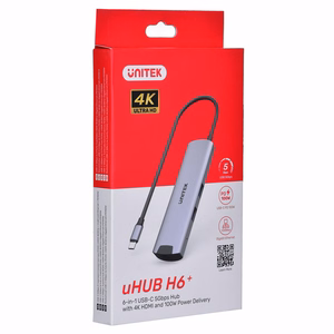 Unitek H1112F aktīvs USB-C sadalītājs 5 Gbps, HDMI RJ-45 PD 100W