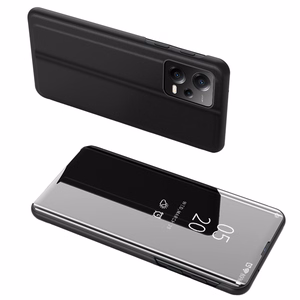 Clear View viedtālruņa apvalks Xiaomi Redmi Note 12 Pro+ ar atveramu vāku melns