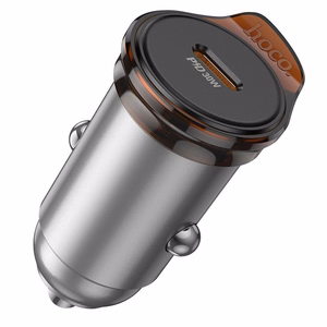 Car charger Hoco USB C QC PD 30W NZ16 metal gray