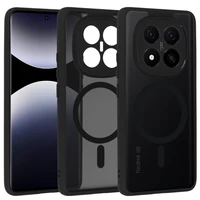 Pilnībā matētais Magnētiskais viedtālruņa apvalks Xiaomi Redmi Note 14 Pro Plus 5G melns