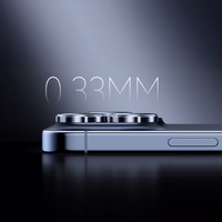 Rock Tempered stikls Pure Series Camera Lens on camera for Iphone 17 Pro/17 Pro Max (lens 3 pieces) sudraba