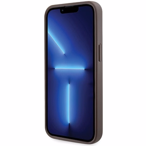 Guess GUHCP13LP4TDSCPW apvalks iPhone 13 Pro / 13 - brūns krustenisks 4G metāla logotips