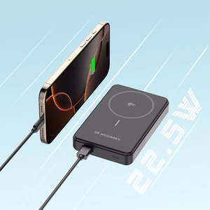 Внешний аккумулятор Wozinsky WLWP-10KA0Y3S 22.5W PD Qi2 10000 mAh, с подставкой, 1x USB-A, 1x USB-C - чёрный