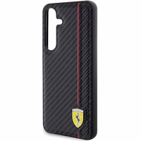 Ferrari Carbon Printed Line viedtālruņa apvalks Samsung Galaxy S24+ - melns