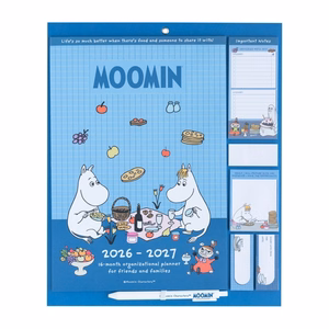 Moomins magnētisks mēneša kalendārs un plānotājs, 2026/2027, 30 × 34 cm