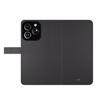 Puro Wallet Magnētiskais noņemamais 2in1 PU ādas apvalks ar vāciņu un maku iPhone 16 Pro - melns