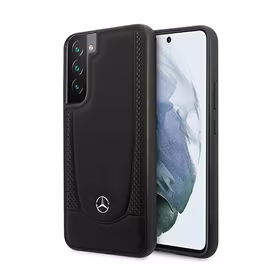 Mercedes ādas Urban Line viedtālruņa apvalks Samsung Galaxy S22+ - melns