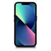 iCarer Litchi Premium ādas viedtālruņa apvalks iPhone 14 Plus Magnētiskais ādas apvalks ar MagSafe Melns (WMI14220711-BK)