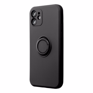 Silikona Ring maciņš modelim iPhone 17 Pro Max / 18 Pro Max – melns