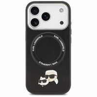 Karl Lagerfeld Karl & Choupette Pins MagSafe apvalks viedtālrunim iPhone 17 Pro Max - melns