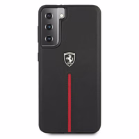 Ferrari FEOSIHCS21MBK S21+ G996 melnais kietais vāciņš Off Track Leather Nylon Stripe