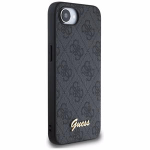 Guess 4G Script Logo MagSafe viedtālruņa apvalks iPhone 16e - melns