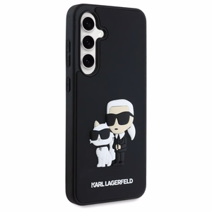 Karl Lagerfeld 3D gumijas Karl&Choupette viedtālruņa apvalks Samsung Galaxy S24 FE - melns