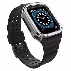 Protect siksniņa Apple Watch 38/40/41mm bruņots apvalks siksniņa - melns, sudraba