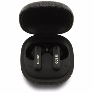 Bezvadu austiņas TWS ENC Guess 4G Classic Metal Logo melns