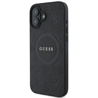 Guess Saffiano Peonija Klasiskais Logotips Magnētiskais Viedtālruņa apvalks iPhone 16 - melns