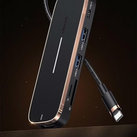 USAMS Adapter HUB 2xUSB + USB-C + HDMI + Micro SD+SD melns SJ575HUB01 (US-SJ575)