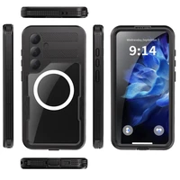 Ūdensizturīgs apvalks SHELLBOX MARS ar metāla gredzenu, paredzēts SAMSUNG S25 Plus, melns