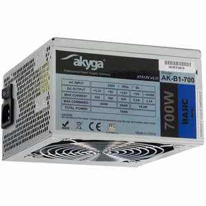 Akyga AK-B1-700 barošanas bloks 700 W 20+4 pin ATX ATX pelēks