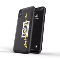 DIESEL Formēts maciņš ar izšuvumu IPHONE X/XS melns/dzeltens