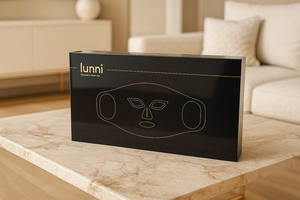 Lunni silikona LED un Near-Infrared sejas maska, 7 krāsas, melna