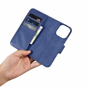 iCarer Maki apvalks 2in1 vāks iPhone 14 Pro Max Anti-RFID ādas atverams apvalks zils (WMI14220728-BU)