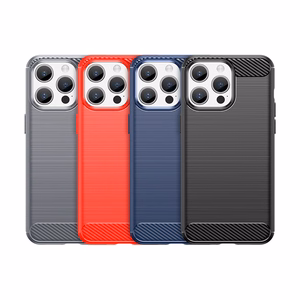 Flexible carbon pattern case for iPhone 15 Pro Max Carbon Case - blue