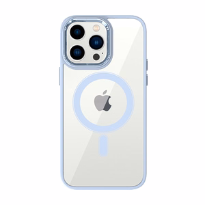 Tel Protect magnētiskais caurspīdīgs viedtālruņa apvalks iPhone 15 Pro Max gaiši zilā krāsā