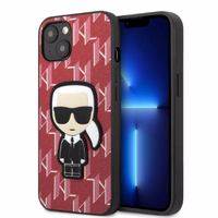 Karl Lagerfeld KLHCP13MPMNIKPI iPhone 13 6.1" cietais apvalks sarkans/sarkans Monogramma Ikonik Plāksteris