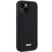 DKNY 3D Gumijas apvalks ar atkārtotu rakstu iPhone 15/14/13 - melns