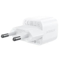 Acefast A77 Mini PD 30W GaN sienas lādētājs + USB-C kabelis - balts