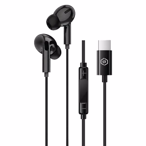 Blavec BHS-01 USB-C ausīs ievietojamās austiņas ar mikrofonu un DAC (BHS01-B), melnas