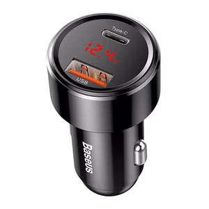 Baseus Magic automašīnas lādētājs USB + USB-C QC 4.0 PD 45W (melns)