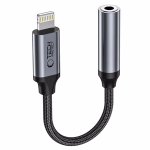Tech-Protect UltraBoost Lightning / 3.5mm mini ligzdas adapteris - melns