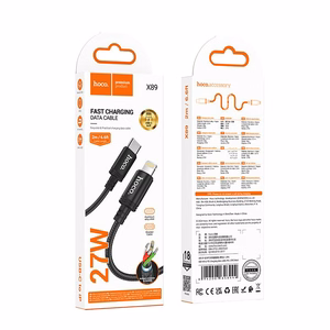 Kabelis USB C uz Lightning Hoco PD 27W 2 m X89 melns