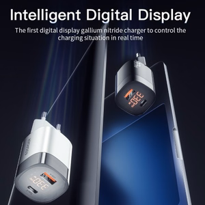 Lādētājs Essager Ling balts 33W (1xPD / 1xQC3.0 / ar LED voltmetru)