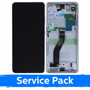 LCD Display Compatible Samsung G998 S21 Ultra with Frame / Phantom Silver / (Service Pack) +INCLUDING BATTERY