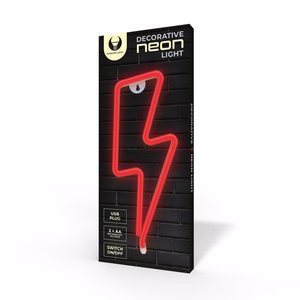 Neon LED Light BOLT sarkans Bat + USB FLNE06 Forever Light