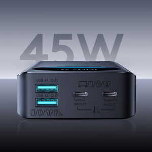 Joyroom JR-PBF02 Pro внешний аккумулятор 20000 мАч 45W с цифровым дисплеем 2x USB-A 2x USB-C чёрный
