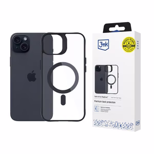3mk Satin Armor MagCase ar MagSafe iPhone 15 Plus - Caurspīdīgs ar melnu rāmi